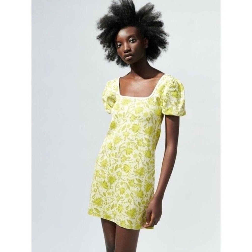 Zara Yellow Floral Mini Dress